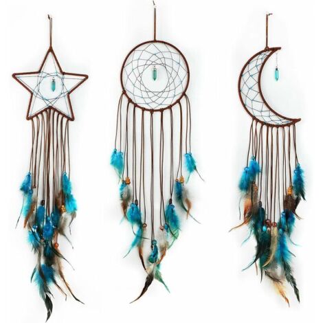 3Pcs Dream Catcher Moon Sun Star Design for Wall Hanging Home Decoration