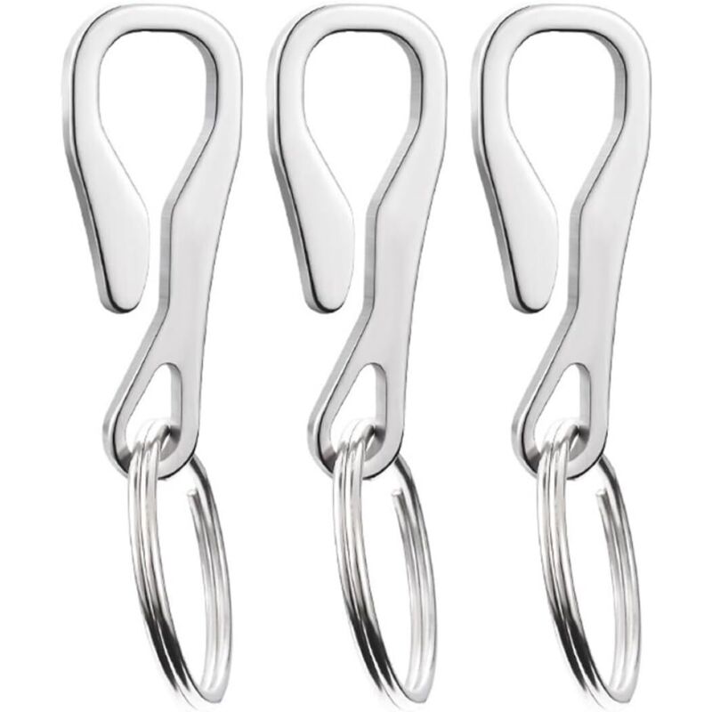 Image of 3Pcs Durable Edelstahl Clip Tür Clip für Outdoor Verwenden Tasche Zubehör