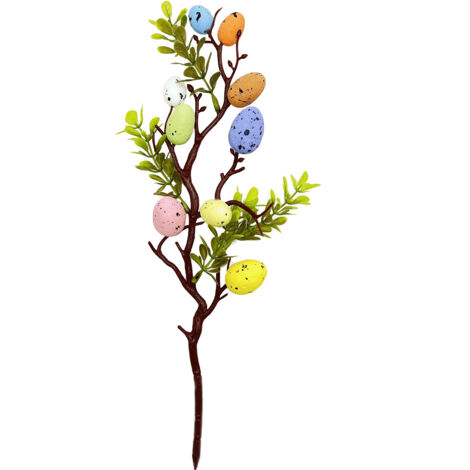 3pcs Easter Decoration Egg Tree Branch Colorful Foam Egg Stems for Easter Day Home Decoration 35cm