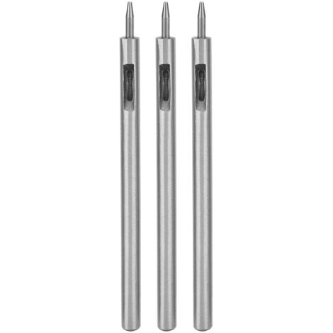 3Pcs Emporte-pièce en Acier Alloy pour Cuir DIY - Outil de Perçage Creux 1.2mm pour Travail du Cuir