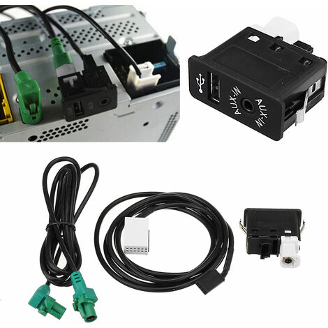 3PCS/ensemble voiture stéréo AUX prise de commutateur USB adaptateur de cable audio pour BMW la plupart des séries