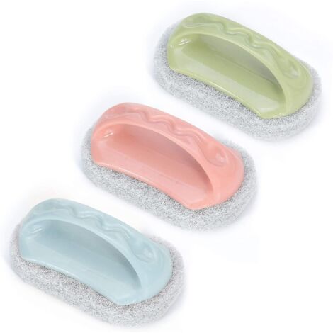 3pcs Éponge de cuisine Baignoire Piscine Brosse à récurer