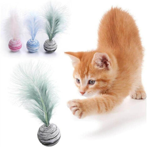 3PCS Feather Ball Toy for Cats