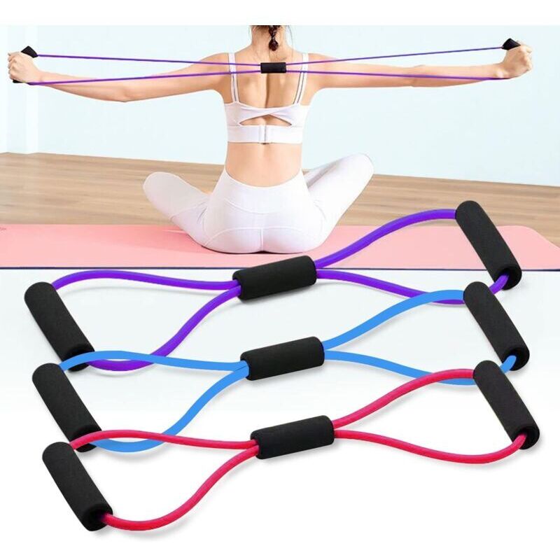 3PCS Figure 8-Shape Resistance Bands, Yoga Pilates Squats, Muscle Training Fitness Expander Resistance Training Bands pour La Maison Et La Salle De