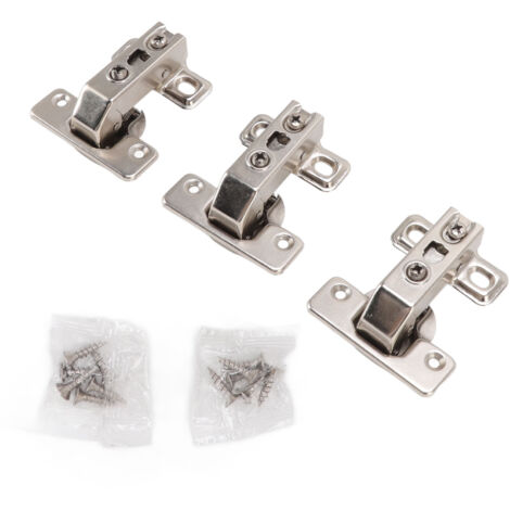 3Pcs Folding Hinges Zinc Alloy 180 Degree Integral Short Arm Hinge Set Hardware for Cabinet Wardrobe Door Table