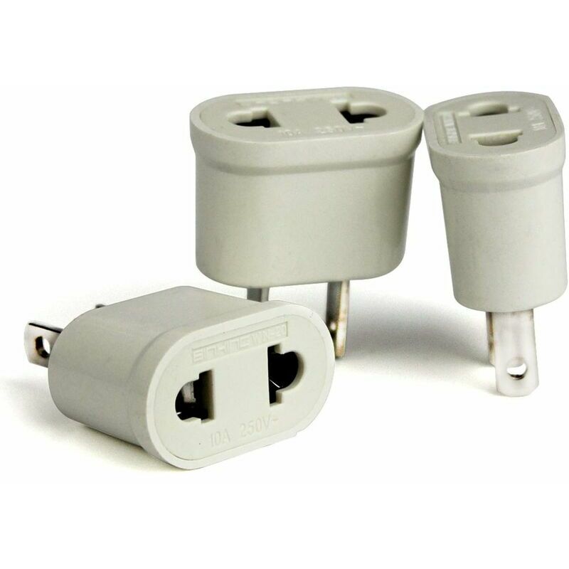 3PCS fr to us Adapter Converter European Plug to American Plug for Connecting Devices French France Europe to the usa to Go to Japan Canada Thailand