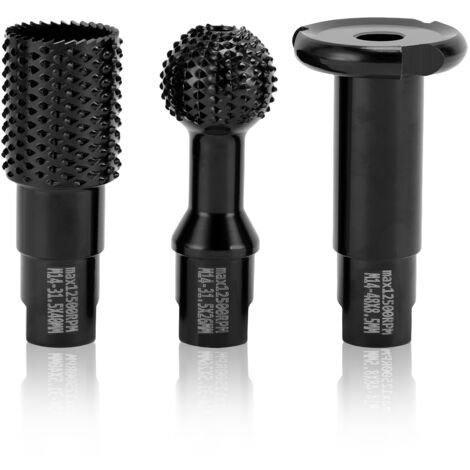 3pcs Fraise Sphérique Rotative pour Bois φ 31.5mm + 48mm Fraise à Bille avec Filetage M14 pour Meuleuse d'Angle 115/125 mm Idéal pour Poncer Percer Rainurer Creuser le Bois