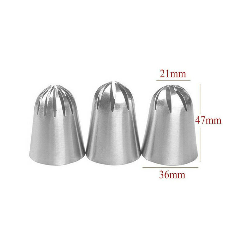 3Pcs grande torta di crema di Rose ugelli russi