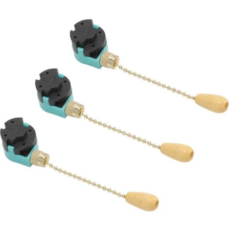 3pcs Interrupteur à Chaîne de Traction, Interrupteur de Lumière de Ventilateur de Plafond 3 Vitesses 4 Fils pour Plafonnier Ventilateur Lampe Applique Murale (Or)