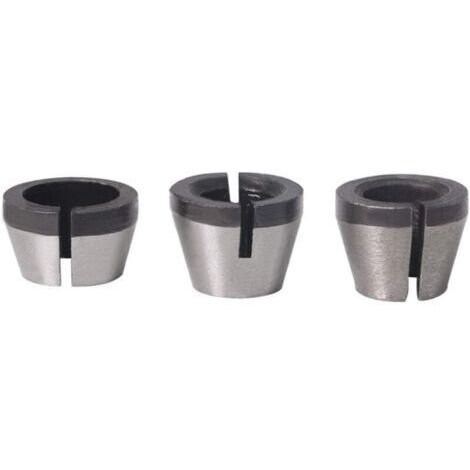 3PCS Jeu de Collets Mandrin à Pince de Machine de Gravure Adapteur Collets Mandrin 6.35mm 8mm 6mm Pour Machine de Coupe Électrique Mèche de Routeur Chuck