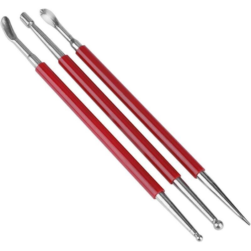3PCS Leather Press Rub Tools Leather Modeling Tools Craft Tools Spoon Leather Engraving Tools