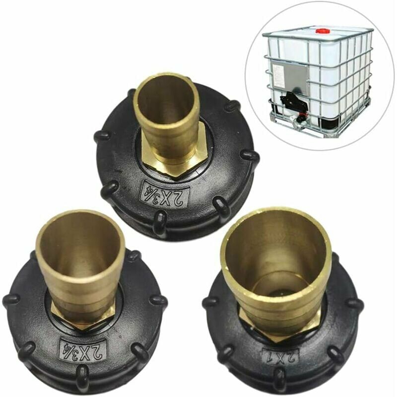 3Pcs Mamelon Raccord Rapide Pour Cuve 1000 L, Multitanks Raccord, Laiton Connecteur De Tuyau, Adaptateur De Réservoir IBC (20mm+25mm+32mm)