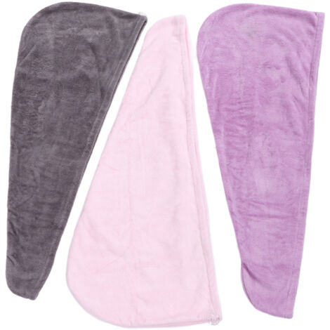 3Pcs Microfiber Hair Towel Wrap Twist Hair Drying Towel Thick Solid Quick Dry for Exercise Swim Hairdressing