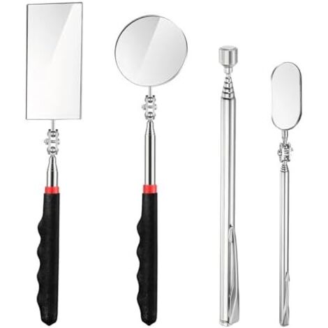 3pcs Miroir Telescopique Dentiste Rotation à 360° Utilisé pour L'inspection Et La Réparation de Véhicules Les Examens Dentaires Etc avec 1 Aimant -
