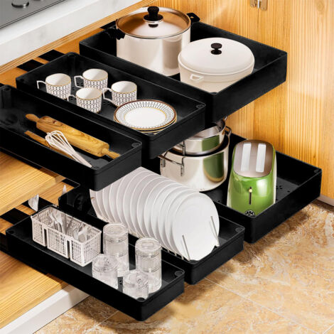 Organiseur d'armoire coulissant, tiroir coulissant, étagères de rangement pour armoire