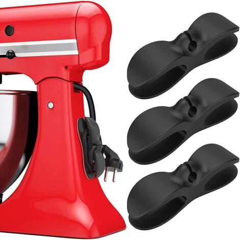 3pcs Noir Organiseur Cordon Pour Appareils - Organisateur Adhsive Pour Petits Appareils Cuisine Enrouleur De Cordon Support De Cordon Organiseur P