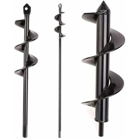 3Pcs Perceuse à Spirale, Mèche Jardin tarière, Tarière de Jardinage, tarière pour Planter des Arbres, arbustes, Foret hélicoïdal, la vis sans Fin de la Plantation