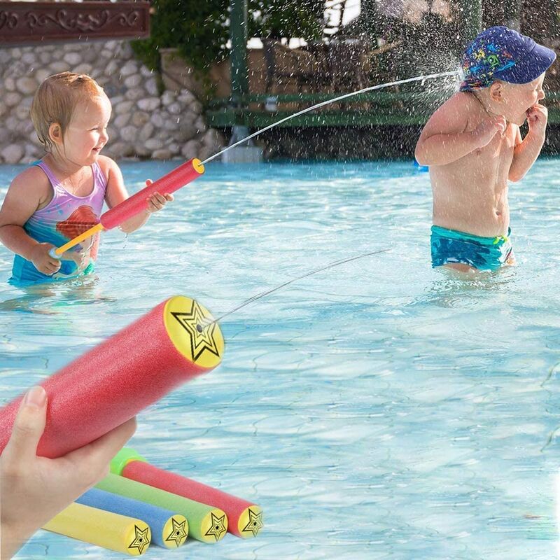 3pcs Pistolet à eau en mousse pour enfants, pistolet à eau en mousse, pistolet à eau jouet, pistolet à eau pour piscine de plage (couleur aléatoire)