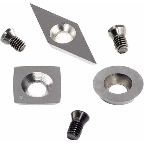 3Pcs Plaquettes De Coupe En Carbure De Tungstène pour Outils De Tournage à Tour à Bois (Comprend Carré De 11 Mm avec Rayon, Tour De 12 Mm, Diamant De 28X10 Mm avec Pointe)