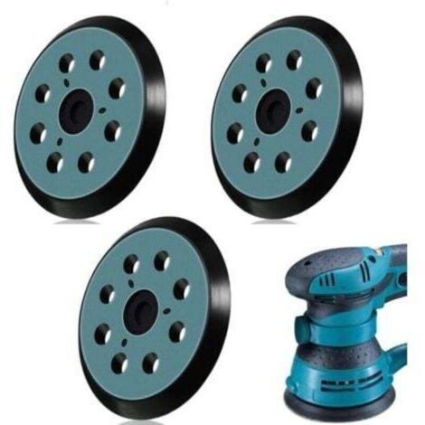 3Pcs Plateau Ponceuse pour 125mm, Plateau de Ponçage 8 trous pour Makita BO5041 M9202B M9204B DBO180