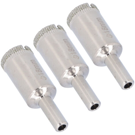 3pcs Poinçons à Percer 18mm Allongés en Acier Allié pour Carrelage Verre Bois Mur