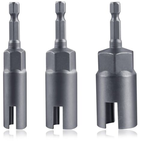 3PCS Power Wing Nut Driver Set 12mm 15mm 18mm Wing Nut Driver Bit 1/4" Hex Shank Nut Driver Power Wing Bit Drill Tool Drive Kit pour l’installation de vis à crochets, torsion de fil