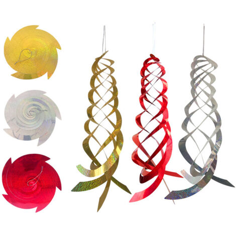 3pcs Répulsif Oiseaux, Tiges Spiralées en Plastique, Torsion Scare tiges réfléchissant effrayer Les Oiseaux Loin, Réfléchissantes Répulsives pour Balcon, Arbres Fruitiers, Potager