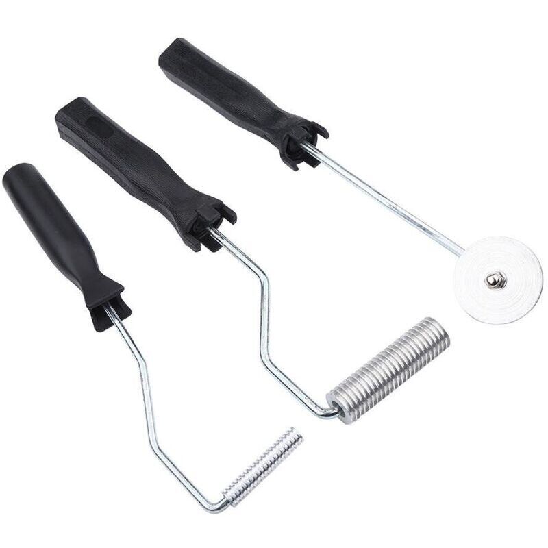 3PCS Outils Rouleaux en Fibre de Verre, Rouleau Debulleur Resine, Fibre de Verre d'Alliage d'Aluminium, Bubble Paddle Roller Kit, pour Résine