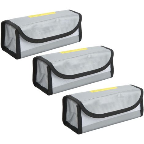 3Pcs Sac de Protection pour Batterie Lipo, Anti-Feu et Anti-Explosion, Idéal pour Stockage et Charge