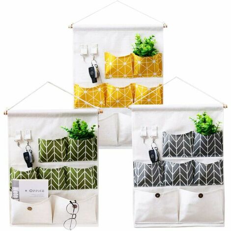3PCS Sac de Rangement Suspendu Étanche Pochette de Rangement Murale Sac Organisateur Pliable pour Chambre Salle de Bain Cuisine S'arêern
