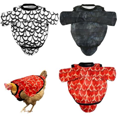 3pcs Selle d'Accouplement pour Poules et Poulets, 3 Styles Tablier de Protection Dorsale Poules avec Sangles Réglables Tabliers et Gilet