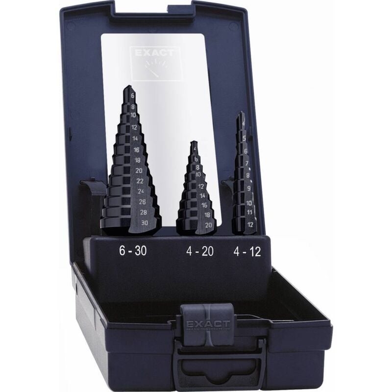 Exact - Jeu de forets étagés hss 50071-2 4 - 12 mm, 4 - 20 mm, 6 - 30 mm TiAIN 1 set - 3 pièces