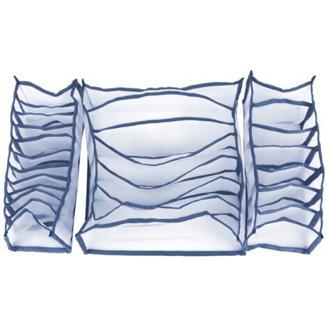3Pcs/Set Foldable Underwear Storage Box with Compartments Socks Bra Organizer Drawers DividerGray