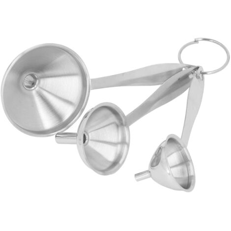 3PCS Small Funnels Stainless Steel Multifunctional Mini Filling Funnel Kit for Transferring Essential Oils Liquid Fluid