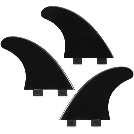 main image of "3PCS Soft TPU Fins Surfboard Fin Thrusters Fins Soft Stand Up Paddleboard Surf Fins,model:Black G5 (TPU)"