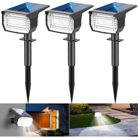 3Pcs Solar Spot Lights Outdoor Garden 59 LED Solar Lights Outdoor 3 Modes IP67 Waterproof Solar Landscape Spotlights, Auto ON/Off Dusk Till Dawn Solar Uplighters for Garden, Yard, Driveway, Pathway