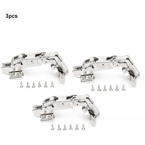 3Pcs Stainless Steel Door Hinge for Cabinet Cupboard Closet Furniture Hardware Fittings