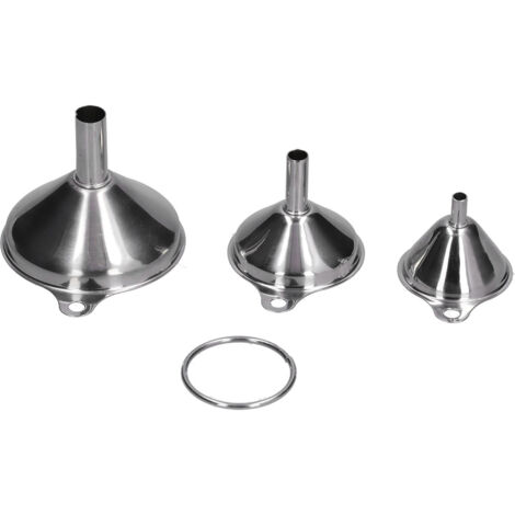 3Pcs Stainless Steel Funnel Filling Bottles Funnel Oil Leaking Separatory Funnel Integrated Liquid Dispenser with Circle