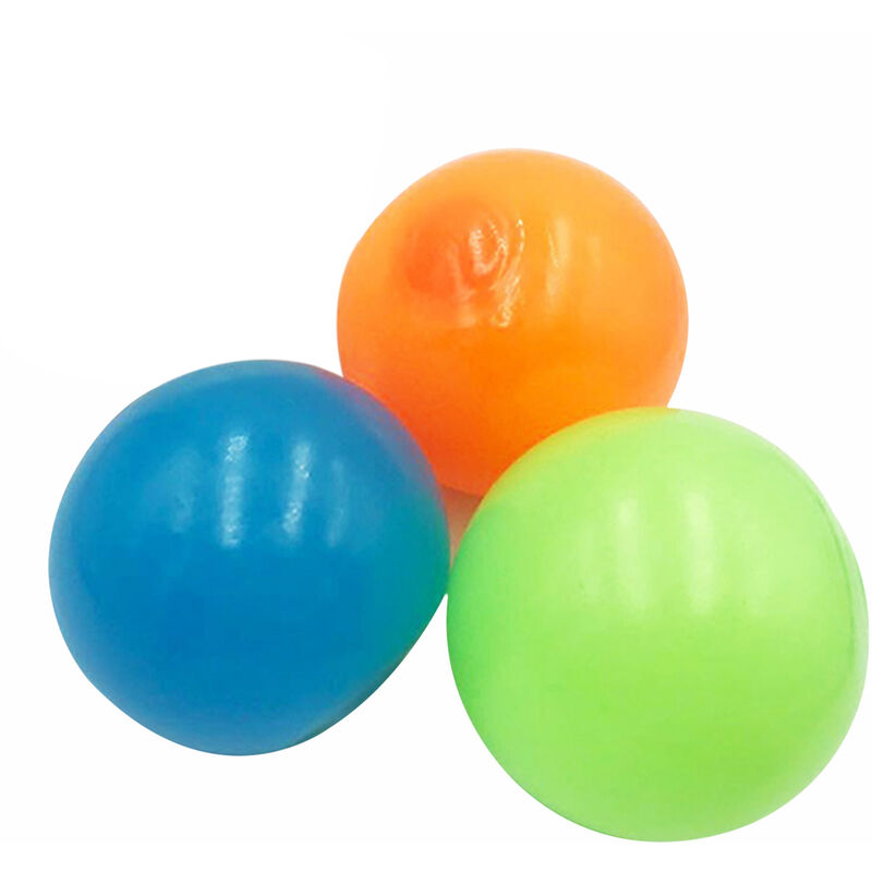 

3pcs Stick Wall Balls Sticky Target Ball Bola de techo fluorescente Juguete de descompresion antiestres, 3 piezas