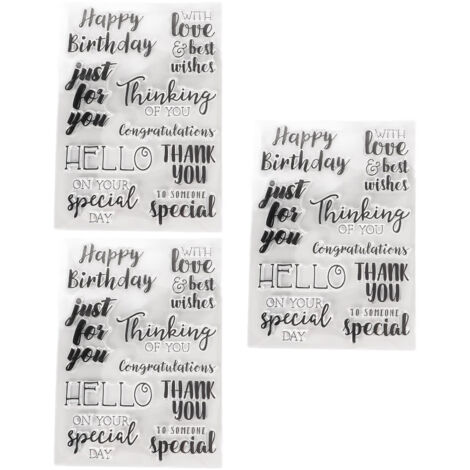 3PCS Tampons en TPR Transparents pour Scrapbooking, Cartes de Vœux et Albums Photo - Réutilisables et Idéaux pour DIY