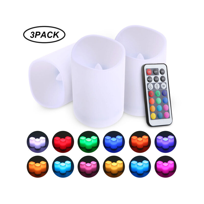 3Pcs telecomando candele senza fiamma pilastri a