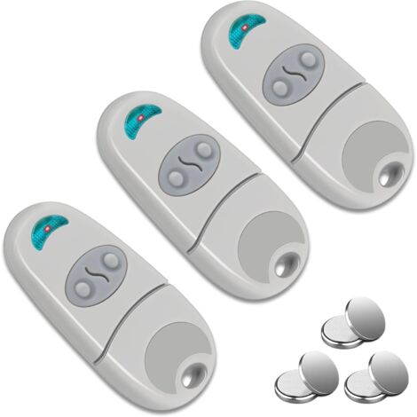 3PCS Télécommande, 2 Canaux, 433,92 MHz, Compatible TOP-432NA, Portail Garage