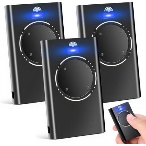 3PCS Telecommande Portail, Télécommande Porte de Garage, Telecommande 868MHz, Compatible avec XT2 868 SLH LR, XT4 868 SLH LR, 4 Canaux Noir