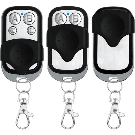 3Pcs Telecommande Universelle Portail, 433,92 MHz Télécommande Garage sans Fil à 4 Boutons, Bip Portail Universelle avec Couvercle Coulissant Porte Clés pour Porte Garage Électrique