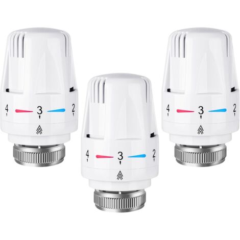 3pcs Tête de radiateur thermostatique, Tête thermostatique, raccord M30 x 1,5,Tête thermostatique Intelligente pour Thermostat Intelligent et Pack Chauffage collectif