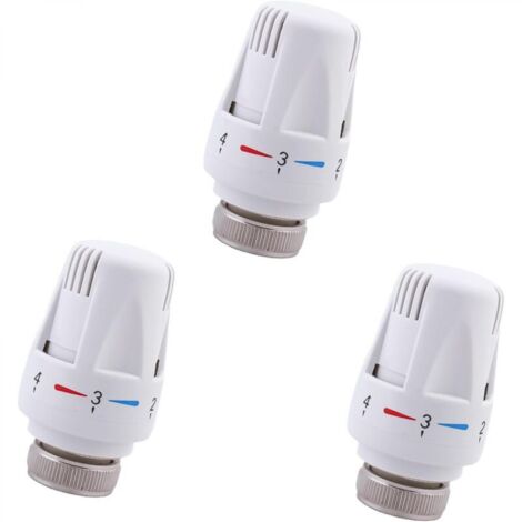 3PCS Tete Radiateur Thermostatique M30 x 1,5 Valves Thermostatiques pour Radiateur, Tête de Remplacement de Vanne de Thermostat de Radiateur pour Maison Bureau