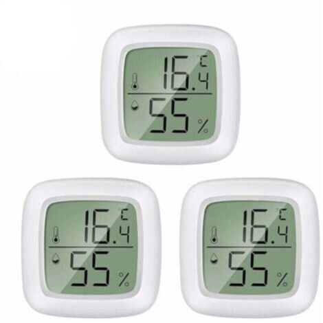 3pcs - thermomètre électronique et hygromètre de haute précision avec aimant intégré et ruban adhésif double face. Best-seller Amazon, mini pour intérieur