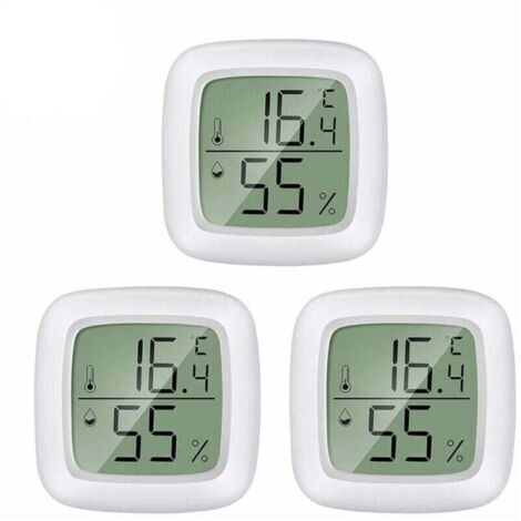 3pcs - thermomètre électronique et hygromètre de haute précision avec aimant intégré et ruban adhésif double face. Best-seller Amazon, mini pour intérieur