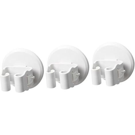 3pcs White Plastic Mop and Broom Holder Hanging Hooks, Mop Clip, Broom Clip, Mop Clip, Drill-Free Hook