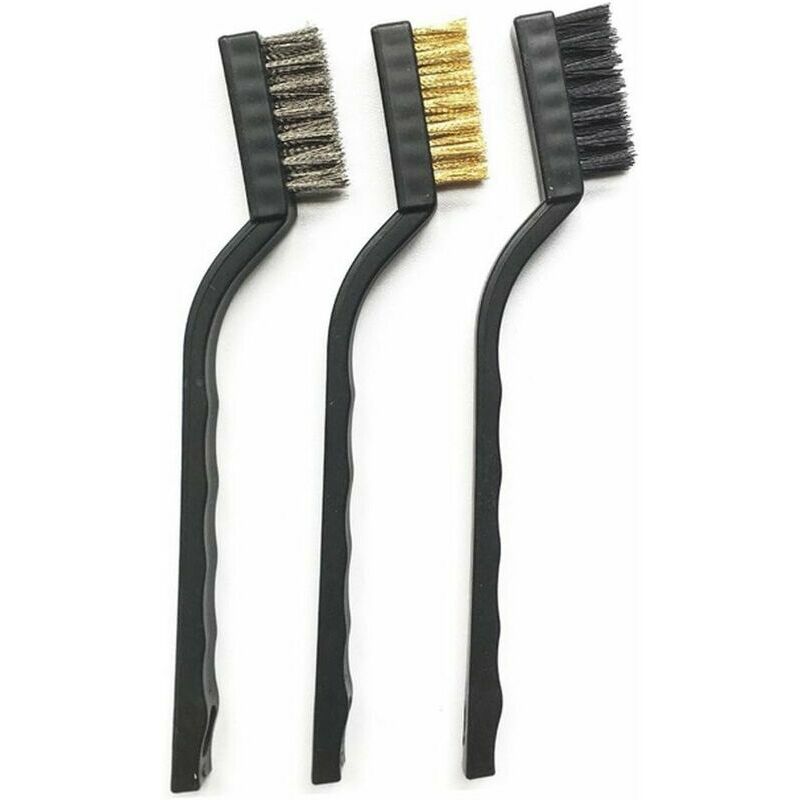 3Pcs wire brush (Nylon, brass, stainless steel)